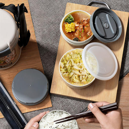 虎牌 保温饭盒上班族大容量便当盒多层LWU-B17C 商品图2