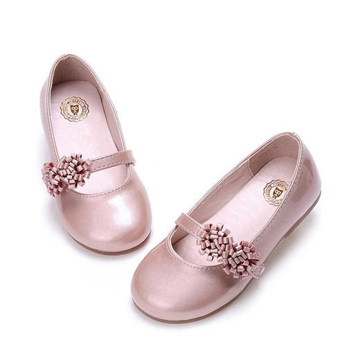 mr.baby女童皮鞋春秋花朵女童鞋松紧带女童公主鞋儿童柔皮单鞋新 商品图4