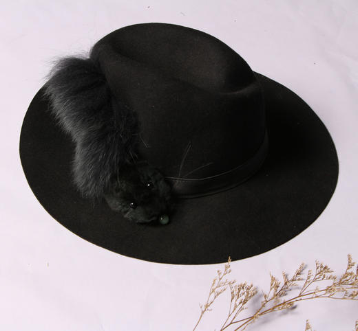 6M003--《阅读者》主题紫貂毛呢圆沿帽--《画尽世间光影，只为挚爱女人》 商品图4