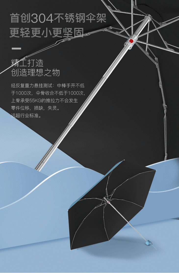 rainsmile雨乐不湿伞纳米超疏遮阳防晒防紫外线不沾水男女晴雨伞