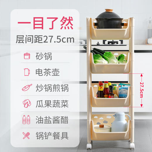 厨房置物架落地多层蔬菜果蔬篮子玩具储物筐收纳神器用品家用大全 商品图2