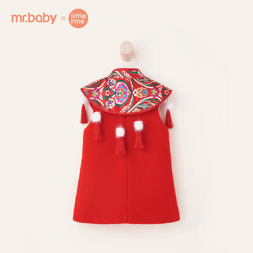mrbaby女童裙子2019年春季时尚中国风红色新年童装旗袍儿童连衣裙 商品图1