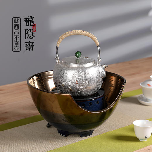 龙隐斋/厂家直发 金银烧观山电陶炉煮茶小型台式煮茶炉功夫茶专用电茶炉银壶铁壶陶壶烧水泡茶炉 商品图2