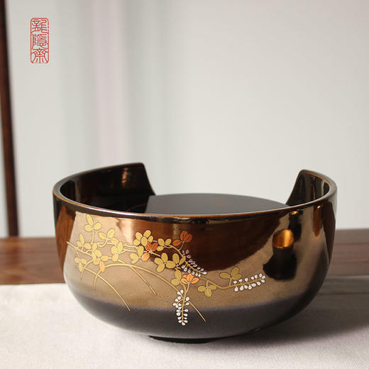 龙隐斋/厂家直发 小观山/黑金地金银花 家用茶炉煮茶器铁壶银壶烧水炉 商品图0