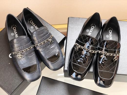 chanel鳄鱼石头纹乐福鞋