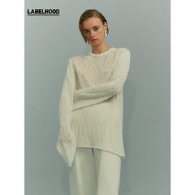 YIRANTIAN 白色网状宽松针织衫 YRT20SS-K05WHT