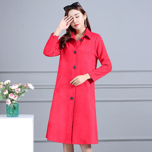 YCE-A847-932新款中老年女装长袖上衣妈妈中长款风衣 商品图1