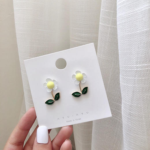 泫雅风小花耳钉可爱清新滴油耳坠小巧花朵耳环000308