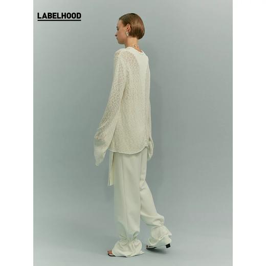 YIRANTIAN 白色网状宽松针织衫 YRT20SS-K05WHT 商品图2