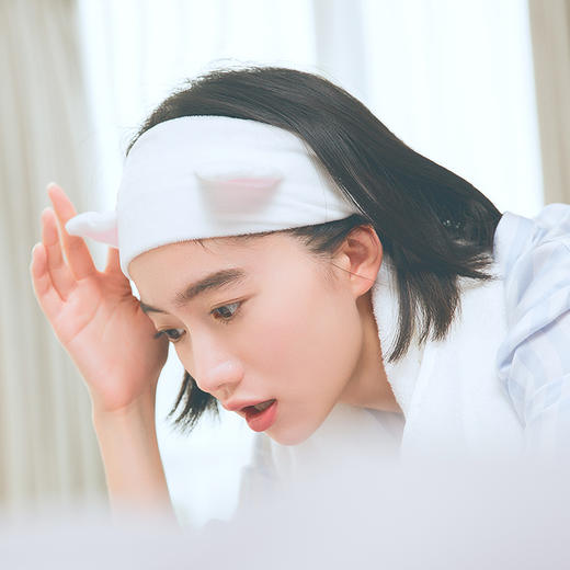 三利洗脸发带发箍猫耳朵束发带韩国可爱头饰头巾女敷面膜简约发套 商品图0