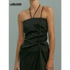 YIRANTIAN 黑色真丝绑带细节长款吊带裙 YRT20SS-D06BLK 商品缩略图3