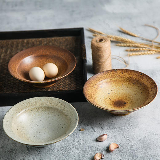 食器# 斗笠粗陶碗 大小尺寸 两色