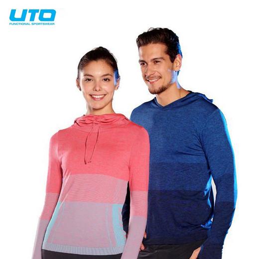 UTO/悠途 男士女士运动吸湿快干连帽衫长袖舒适跑步户外运动 商品图3