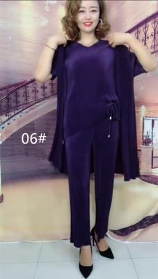 TZW-大码中年妈妈款宽松阔腿显瘦时尚套装休闲3件套 商品图3