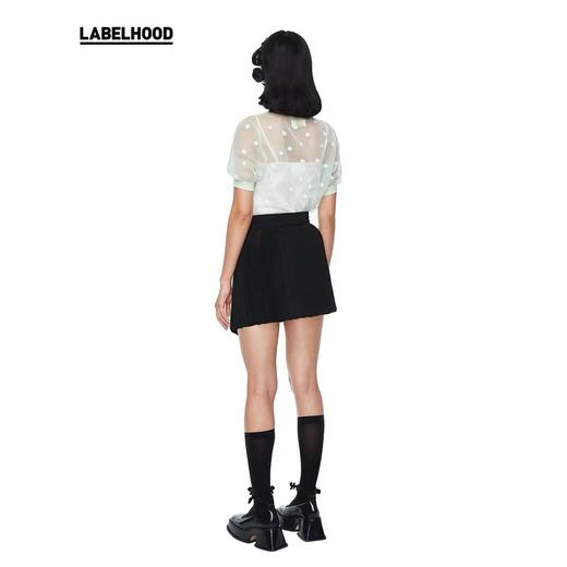 SHUSHU TONG2020春夏新款空灵透明星星绣花弹力短袖polo衫上衣女 ss20to20tm001wh100 商品图6