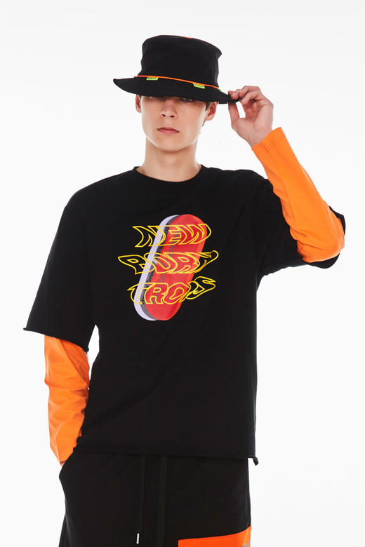 DEC B952363141 时尚印花假两件长袖T恤 商品图0