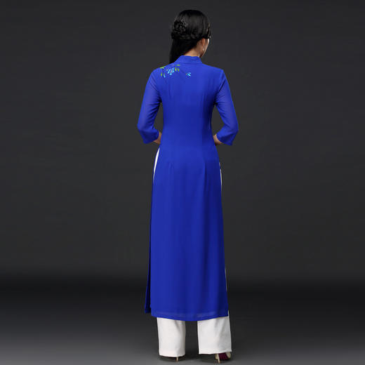 DNS-A2013新款改良时尚长款奥黛手绘飘逸旗袍裙 商品图4