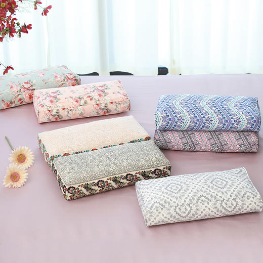 中式复古长方形荞麦枕头单双人护颈椎枕头旅行便携全棉荞麦壳枕头 商品图1