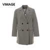 VIMAGE纬漫纪春季新款时尚高级洋气翻领双排扣显瘦西装外套女V1303905 商品缩略图2