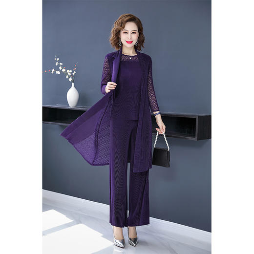 MGFR-1921新款女士优雅镂空透视蕾丝三件套 商品图1