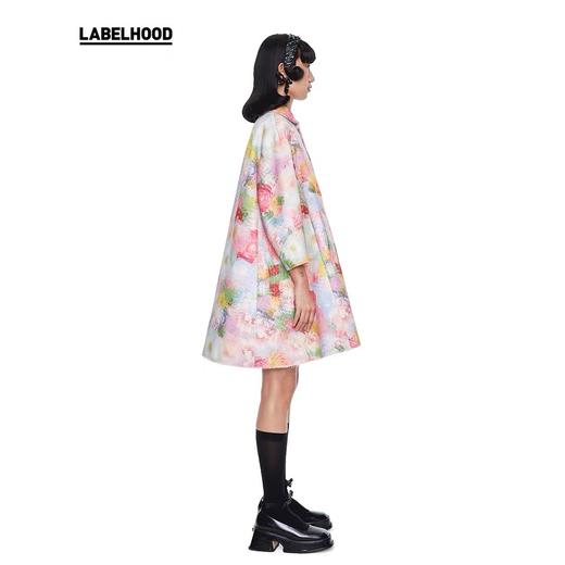 SHUSHU TONG2020春夏新款宽松印花毛边A型外套中长款长袖大衣女 ss20co05pl200print001 商品图2