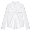 SHUSHU TONG2020春夏新款白色前胸蝴蝶结后背单排扣长袖衬衫女潮 ss20to06co102wh100 商品缩略图4