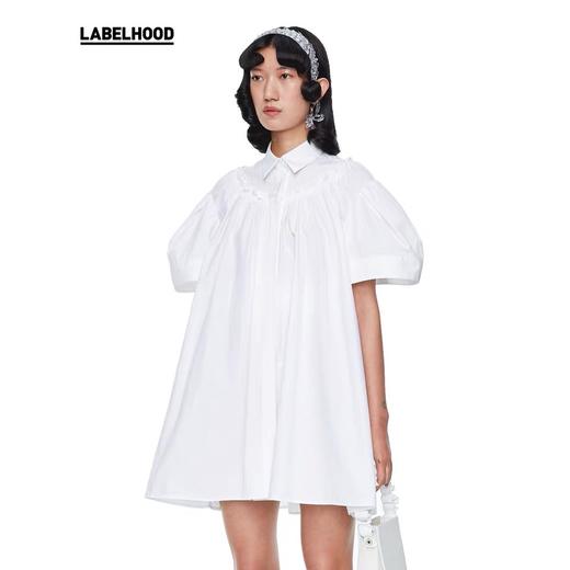 SHUSHU TONG2020春夏新品白色短袖衬衫连衣裙女 ss20dr08co102wh100 商品图0