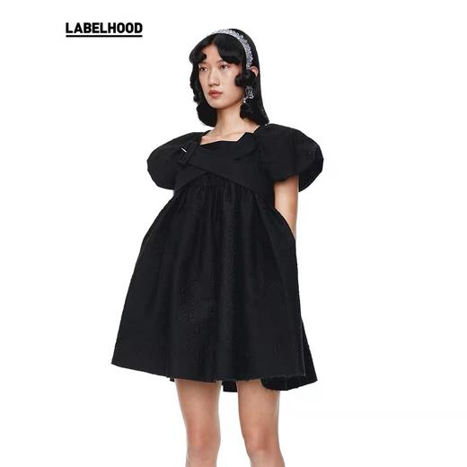 SHUSHU TONG2020春夏新款高腰压花交叉背带娃娃裙荷叶袖连衣裙女 ss20dr01co681ba100 商品图2