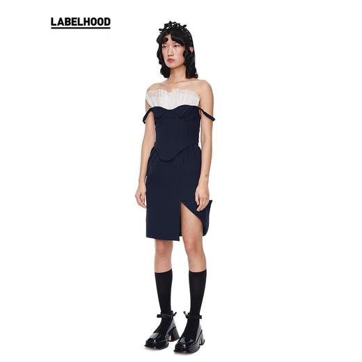 SHUSHU TONG2020春夏新款网纱花边吊带胸衣鱼骨束身衣露肩上衣女 ss20to05pl870nb100 商品图2