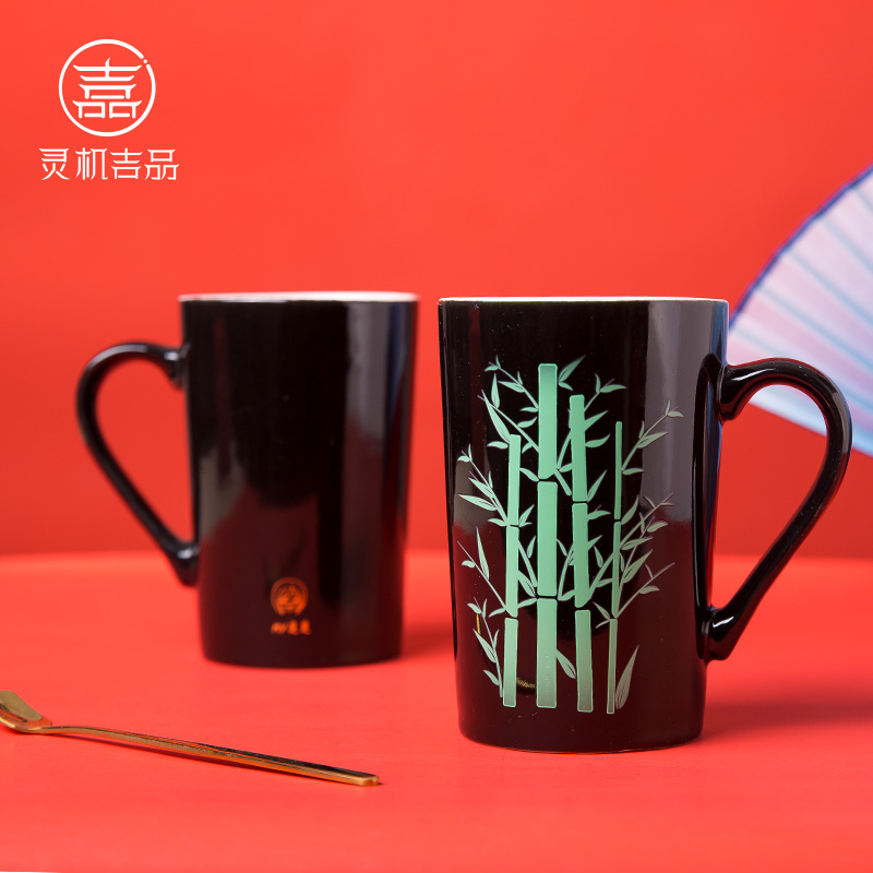 【麦玲玲设计】灵机吉品麦玲玲步步高升富贵竹感温变色杯
