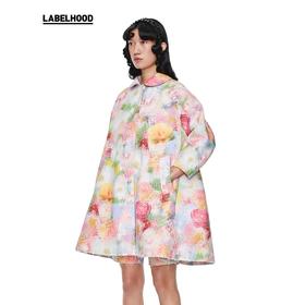 SHUSHU TONG2020春夏新款宽松印花毛边A型外套中长款长袖大衣女 ss20co05pl200print001