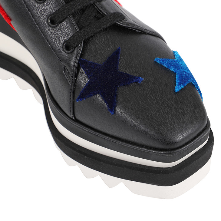 名品甄选stellamccartney牛皮革时尚星星装饰系带女士松糕鞋厚底鞋