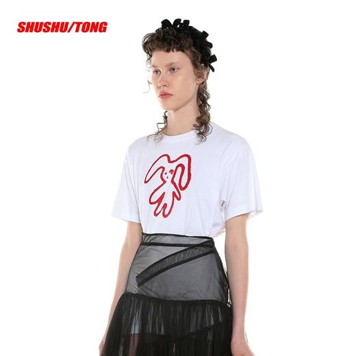 SHUSHU TONG白色短袖可爱百搭宽松T恤女设计师品牌 aw19to07co001print200 商品图2