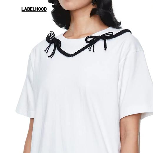 SHUSHU/TONG 领口蝴蝶结编绳T恤 ss20to10co001wh100 商品图4