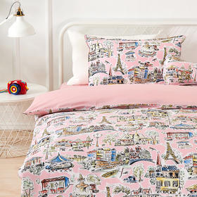 阳春小镇 全棉卡通拼接三件套 学生宿舍被套床单 单人床上用品