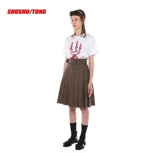 SHUSHU TONG白色短袖可爱百搭宽松T恤女设计师品牌 aw19to07co001print200 商品图1