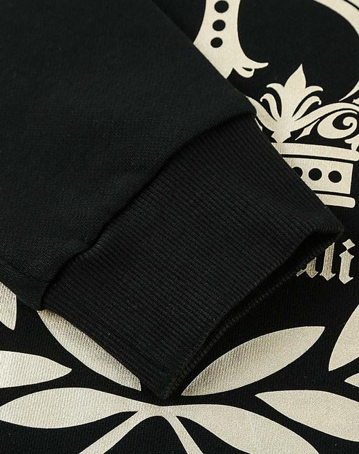 Marco Azzali 黑色皇冠烫金长袖T恤卫衣 T3980200 商品图2