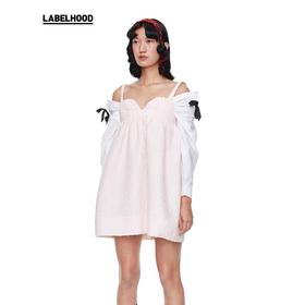 SHUSHU TONG2020春夏新款黑色松紧肩带蓬松娃娃裙吊带文胸连衣裙 ss20dr03co681pk100