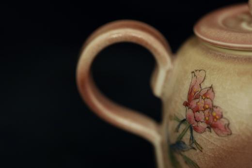 [需订制] 春浦呈器 | 【彤云】景德镇粉矿釉 冰裂纹 定制手绘茶壶 商品图1