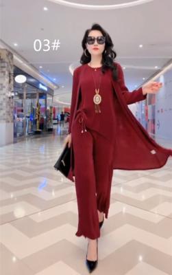 TZW-大码中年妈妈款宽松阔腿显瘦时尚套装休闲3件套 商品图0