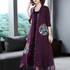 SMHC-SM18167新款真丝绣花开衫七分袖气质中长款外披外套 商品缩略图3