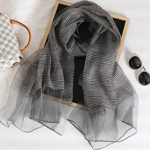 春秋英伦格子丝巾 围巾时尚饰品女士丝巾 商品图4