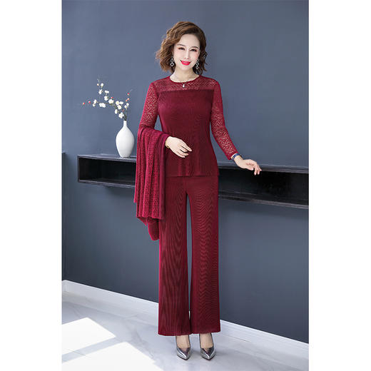 MGFR-1921新款女士优雅镂空透视蕾丝三件套 商品图3