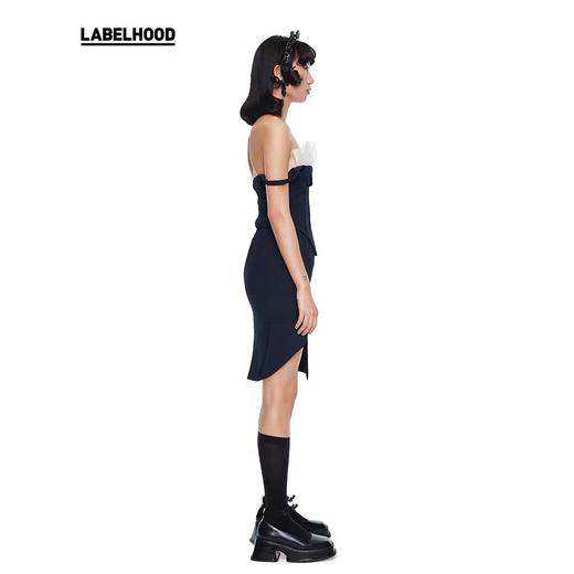 SHUSHU TONG2020春夏新款网纱花边吊带胸衣鱼骨束身衣露肩上衣女 ss20to05pl870nb100 商品图3