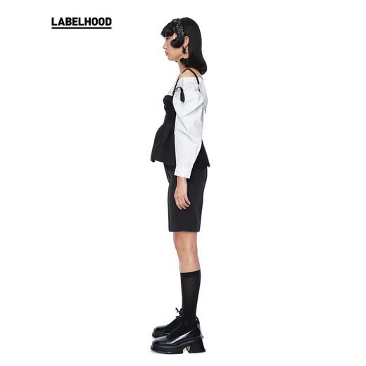 SHUSHU TONG2020春夏新款收腰平口抹胸麻花编织绳毛边吊带上衣女 ss20to03co681ba100 商品图4