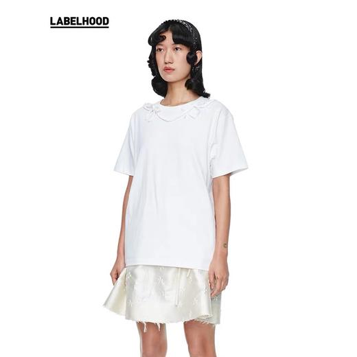 SHUSHU/TONG 领口蝴蝶结编绳T恤 ss20to10co001wh100 商品图1