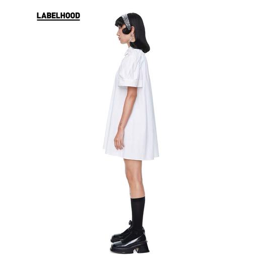 SHUSHU TONG2020春夏新品白色短袖衬衫连衣裙女 ss20dr08co102wh100 商品图3
