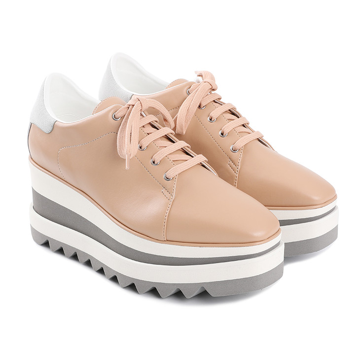 stellamccartney牛皮革系带女士松糕鞋厚底鞋休闲鞋i1asm001