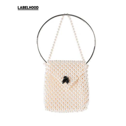 SHUSHU TONG 白色迷你珍珠包钉珠金属环形手柄手提包 aw19ac28cp01wh100 商品图0