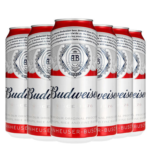 budweiser百威啤酒500ml12听装红罐百威小麦黄啤酒